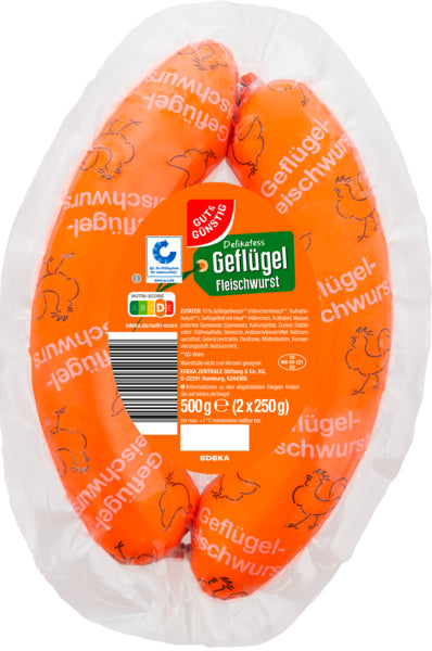 GUT&GÜNSTIG Geflügelfleischwurst 2x250g QS ITW