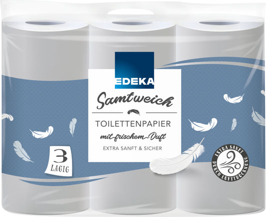 EDEKA Toilettenpapier samtweich TAD 3lagig 9x140BL foodpipe [Lebensmittel-Lieferservice Rostock]