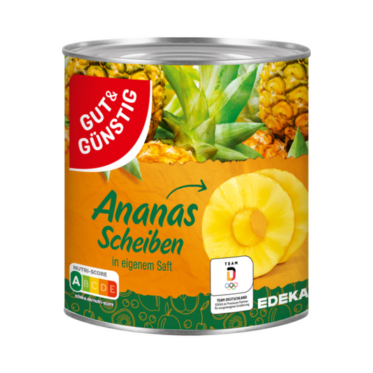 GUT&GÜNSTIG Ananas Scheiben in Saft 565g foodpipe [Lebensmittel-Lieferservice Rostock]