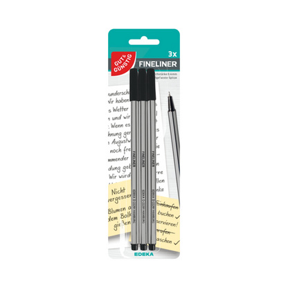 GUT&GÜNSTIG Fineliner schwarz 3ST foodpipe [Lebensmittel-Lieferservice Rostock]