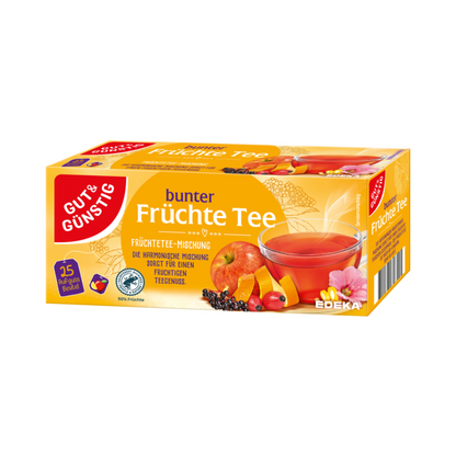 GUT&GÜNSTIG Früchtetee 25x3g foodpipe [Lebensmittel-Lieferservice Rostock]