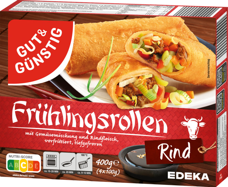 GUT&GÜNSTIG Frühlingsrollen Rind 400g foodpipe [Lebensmittel-Lieferservice Rostock]