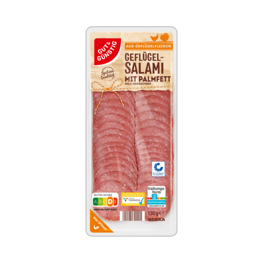 GUT&GÜNSTIG Geflügelsalami 130g QS ITW foodpipe [Lebensmittel-Lieferservice Rostock]