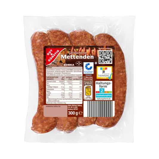GUT&GÜNSTIG Mettenden 300g QS ITW foodpipe [Lebensmittel-Lieferservice Rostock]