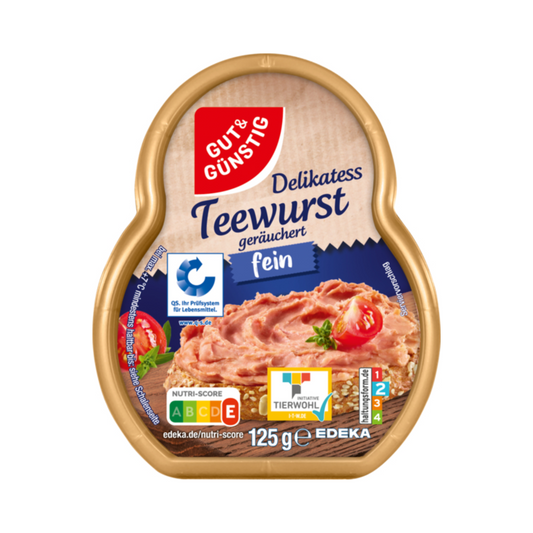 GUT&GÜNSTIG Teewurst geräuchert fein im Becher 125g QS ITW foodpipe [Lebensmittel-Lieferservice Rostock]