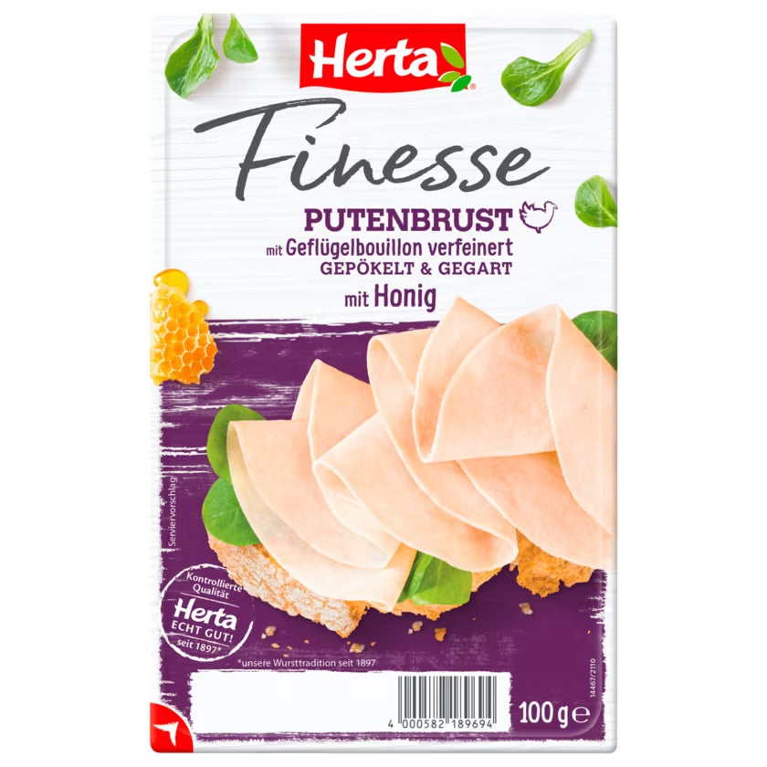 Herta Finesse Putenbrust mit Honig 100g foodpipe [Lebensmittel-Lieferservice Rostock]