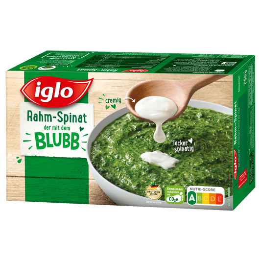 Iglo Rahm Spinat portionierbar 750g foodpipe [Lebensmittel-Lieferservice Rostock]