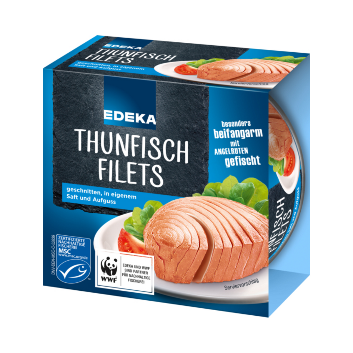 MSC EDEKA Thunfischfilets in eigenem Saft und Aufguss 185g foodpipe [Lebensmittel-Lieferservice Rostock]