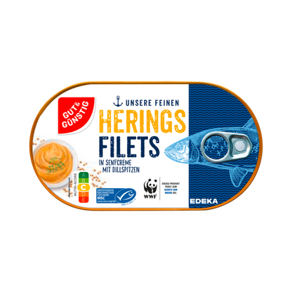 MSC GUT&GÜNSTIG Heringsfilets in Senf-Creme mit Dillspitzen 200g foodpipe [Lebensmittel-Lieferservice Rostock]