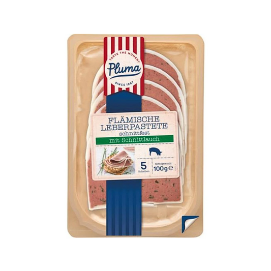 Pluma Leberpastete mit Schnittlauch 100g foodpipe [Lebensmittel-Lieferservice Rostock]